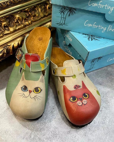 Coral & Mint Buckle-Accent Cat Clogs – CAL397