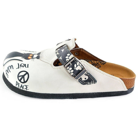 Black Paw and Cute Naughty Animals Patterned Clogs - WCAL342