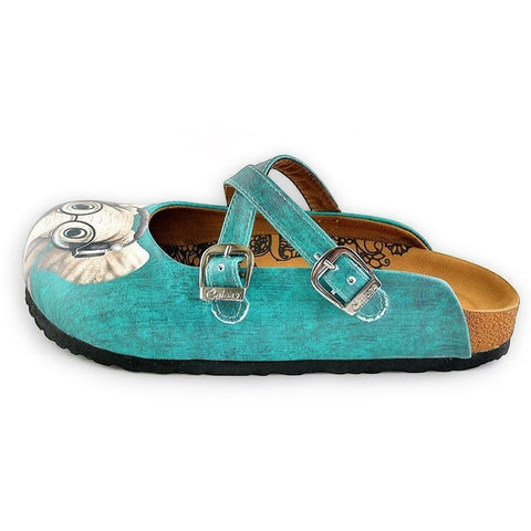 Blue Colored Pattern and Grey Elephant Patterned Clogs - WCAL140