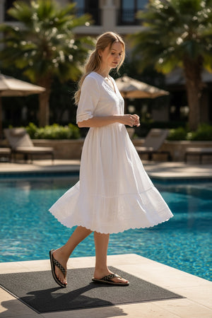 Calceo.co multi-colored handmade artificial leather flip-flops with shock-absorbing sole.