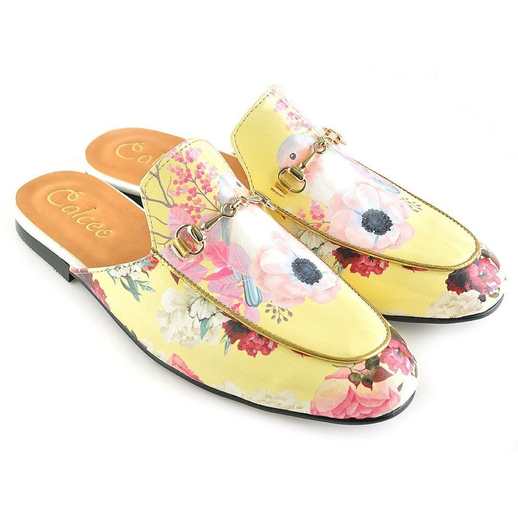 Yellow Floral Bird Slip-On Loafer CAG103