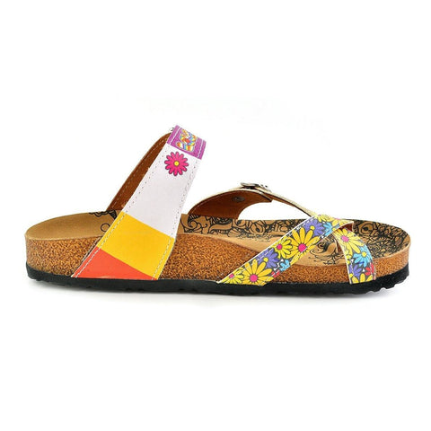 Colors and Flowers, Love Patterned Square Sandal - CAL1002