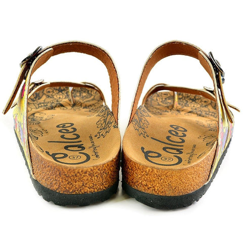 Colors and Flowers, Love Patterned Square Sandal - CAL1002