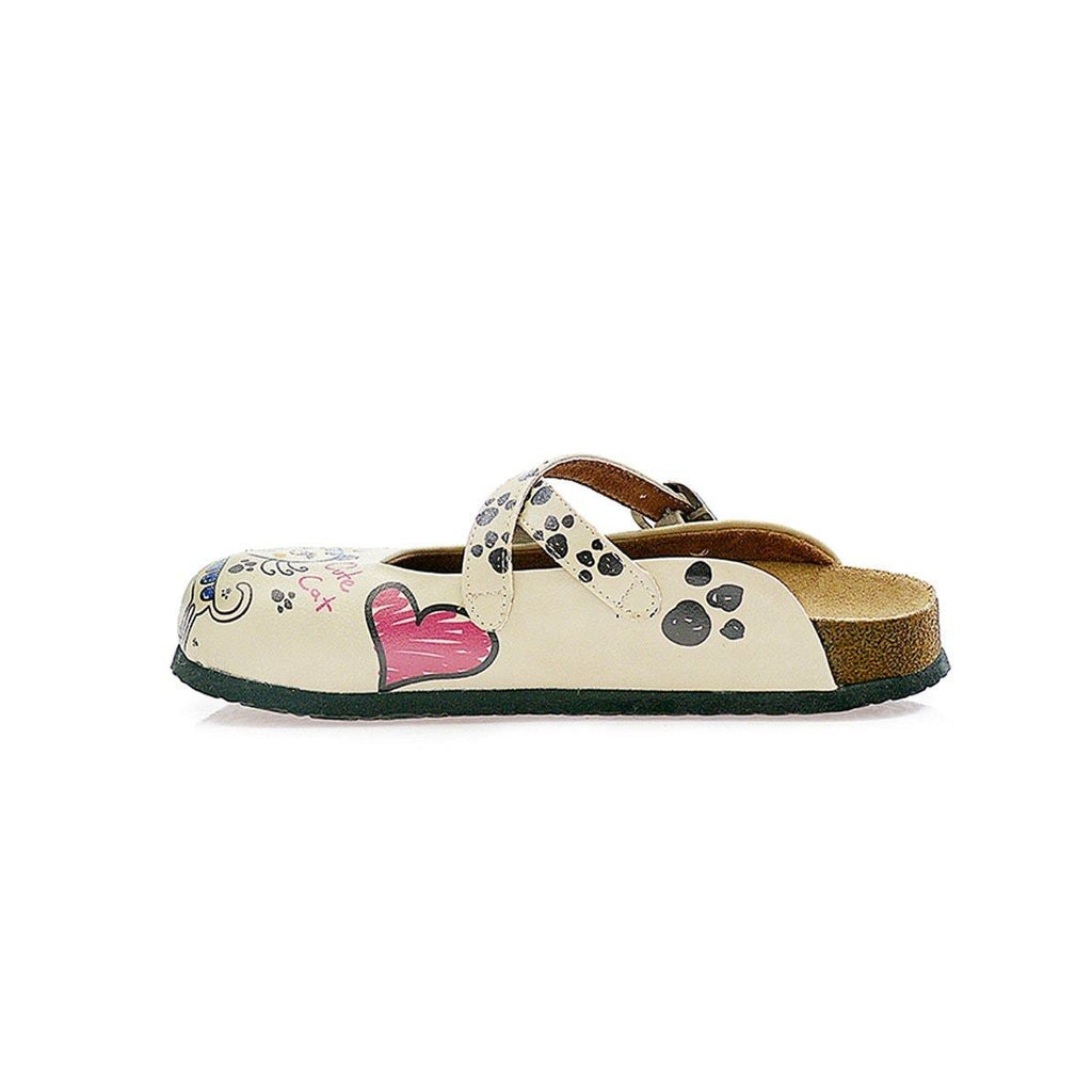 Blue, Pink, Black, Pussy and Hearted Charming Cat Patterned Clogs - CAL109
