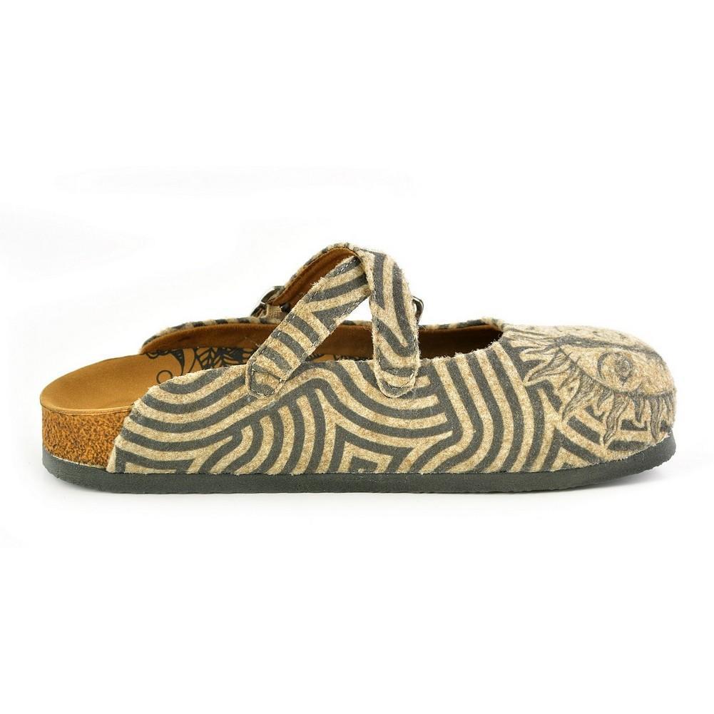 Black and White, Zebra Patterned, Sun and Moon Clogs - CAL1202