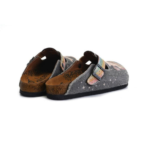 Rainbow and Black, Bright, Pink Unicorn Patterned Clogs - CAL1302