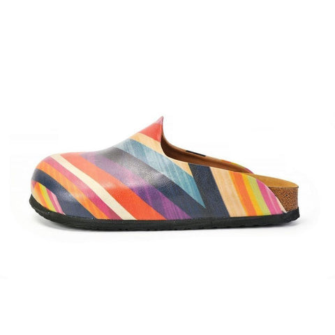 Orange, Pink and Chevron, Colored Patterned Clogs - CAL1401