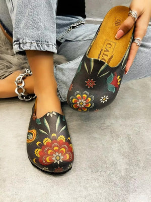 Black Floral Clogs -  CAL1414