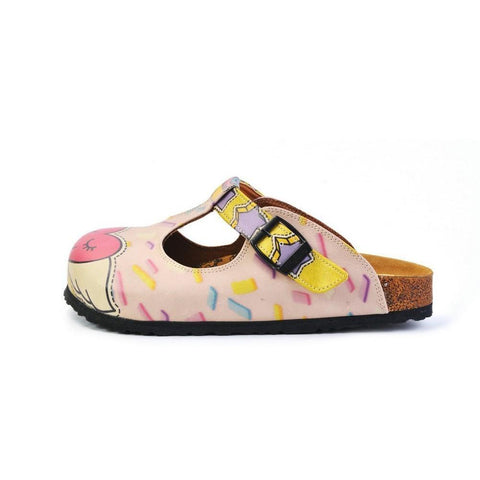 Pink Candy and Pink Unicorn, Pink Heart Patterned Clogs - CAL1507