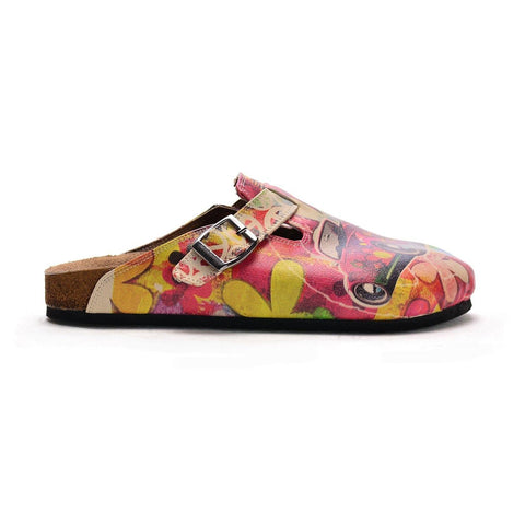 Pink Car Flowers and Colored Flowers Patterned Clogs - CAL305