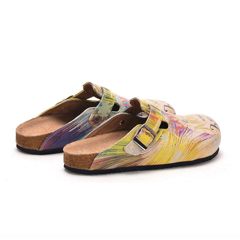Colorful Strip and Love You to the Moon and Back, Patterned Clogs - CAL309