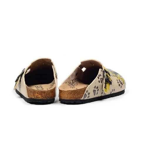 Beige & Yellow Buckle-Accent Puppy 'Woof' Clogs – CAL392