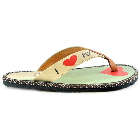 Mint & Coral I Love My Cat Flip-Flop CAL402