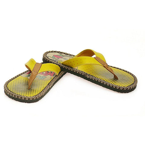 Yellow Cartoon Puppy Flip-Flop CAL404