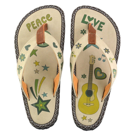Green Peace Love Flip-Flop CAL406