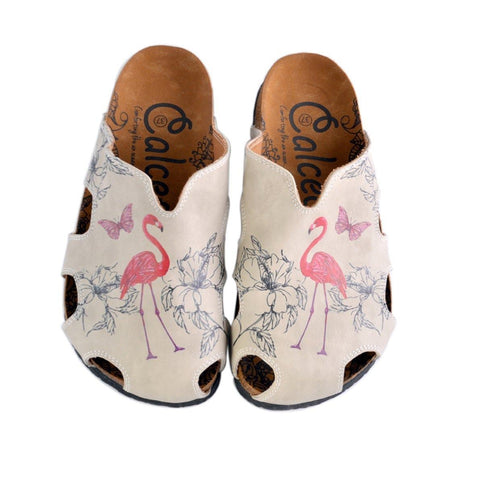 Purple Butterflied and Red Flamingo Patterned Clogs - CAL609