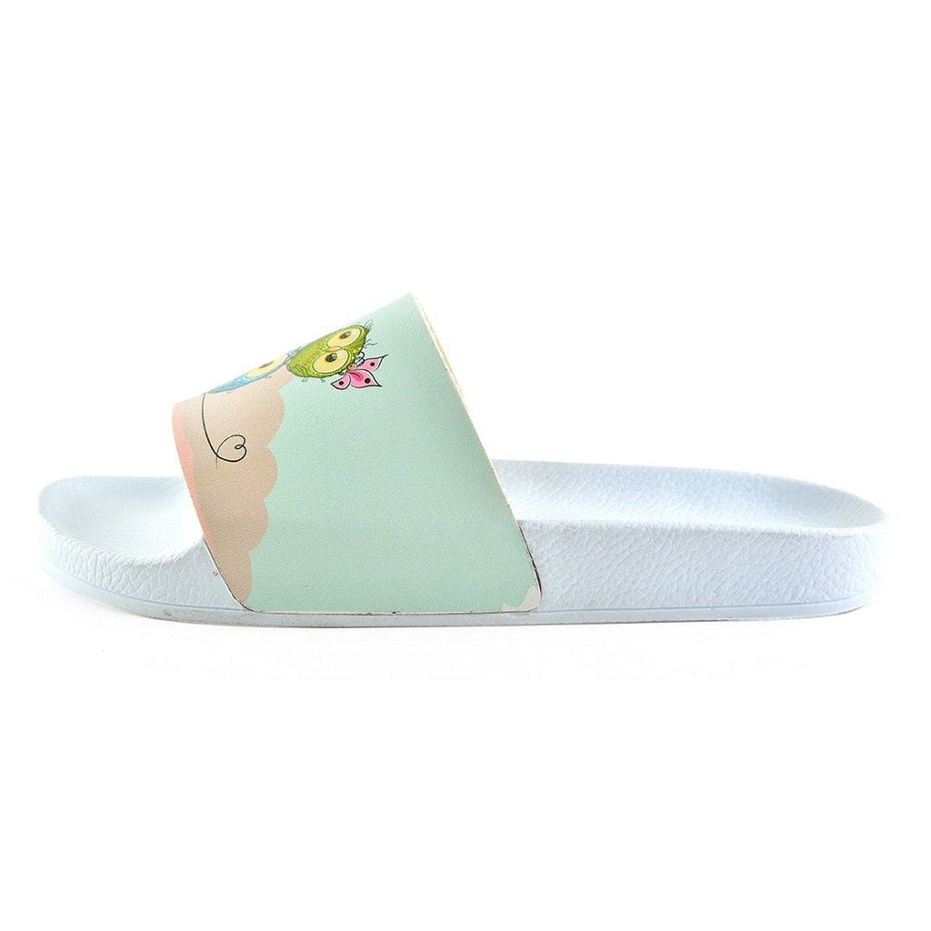 Light Blue and Pink Colored Sweet Bear and Owl Patterned Sandal - CAP112
