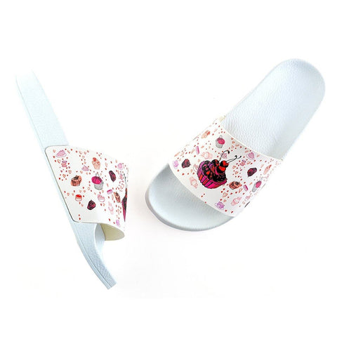 White and Colored Cupcake Patterned Sandal - CAP117