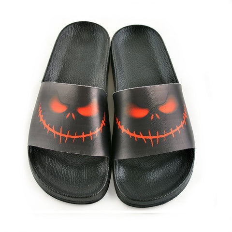 Black and Red Colored Scary Patterned Sandal - CAP205