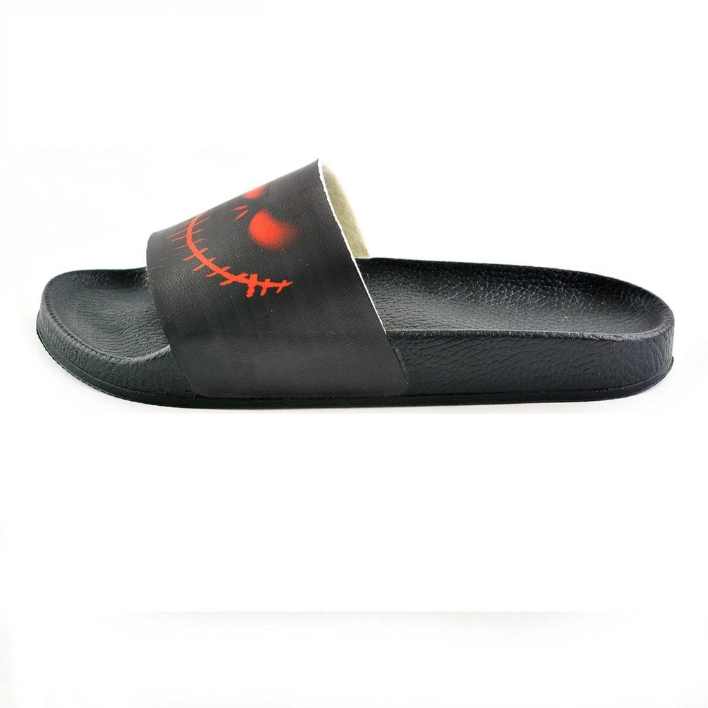 Black and Red Colored Scary Patterned Sandal - CAP205