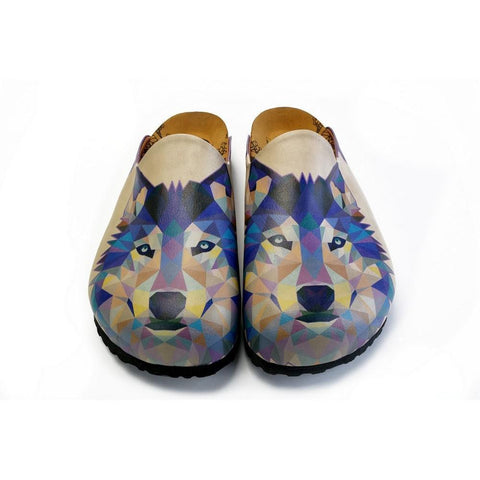 Colorful Wolf Patterned Clogs - CET102