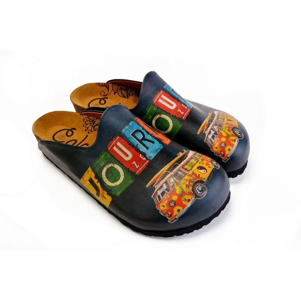 Colorful Journey Written and Colorful Flowers Caravan Patterned Clogs - CET103