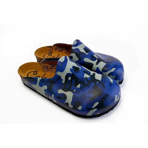 Grey, Dark Blue, Black Tones Colored Shaped and Moving Patterned Clogs - CET104