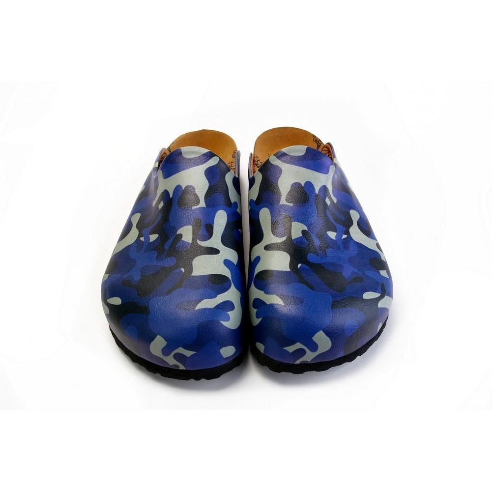 Grey, Dark Blue, Black Tones Colored Shaped and Moving Patterned Clogs - CET104