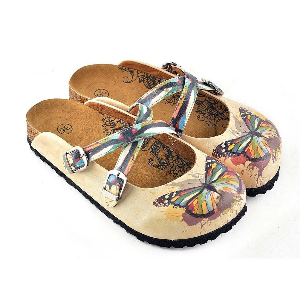 Colorful Butterflied Patterned Clogs - WCAL119