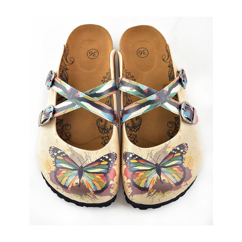 Colorful Butterflied Patterned Clogs - WCAL119