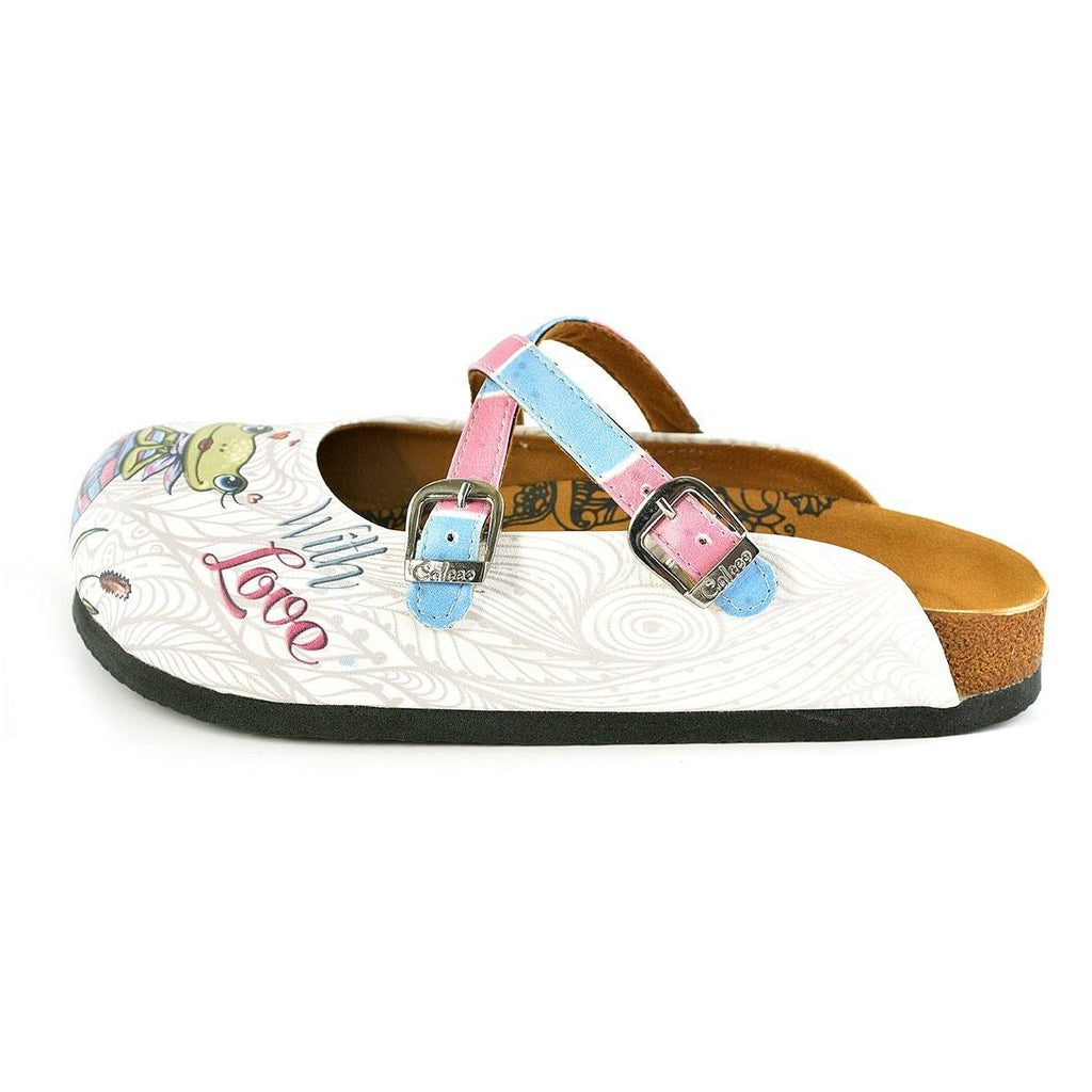 Pink, Blue Colored Striped and Love Frog Patterned Clogs - WCAL148