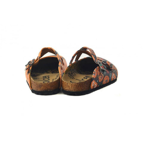 Orange & Black Jack-O-Lantern & Cat Clogs - WCAL3238