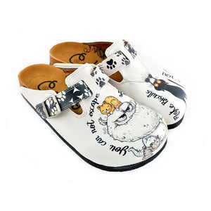 Black Paw and Cute Naughty Animals Patterned Clogs - WCAL342