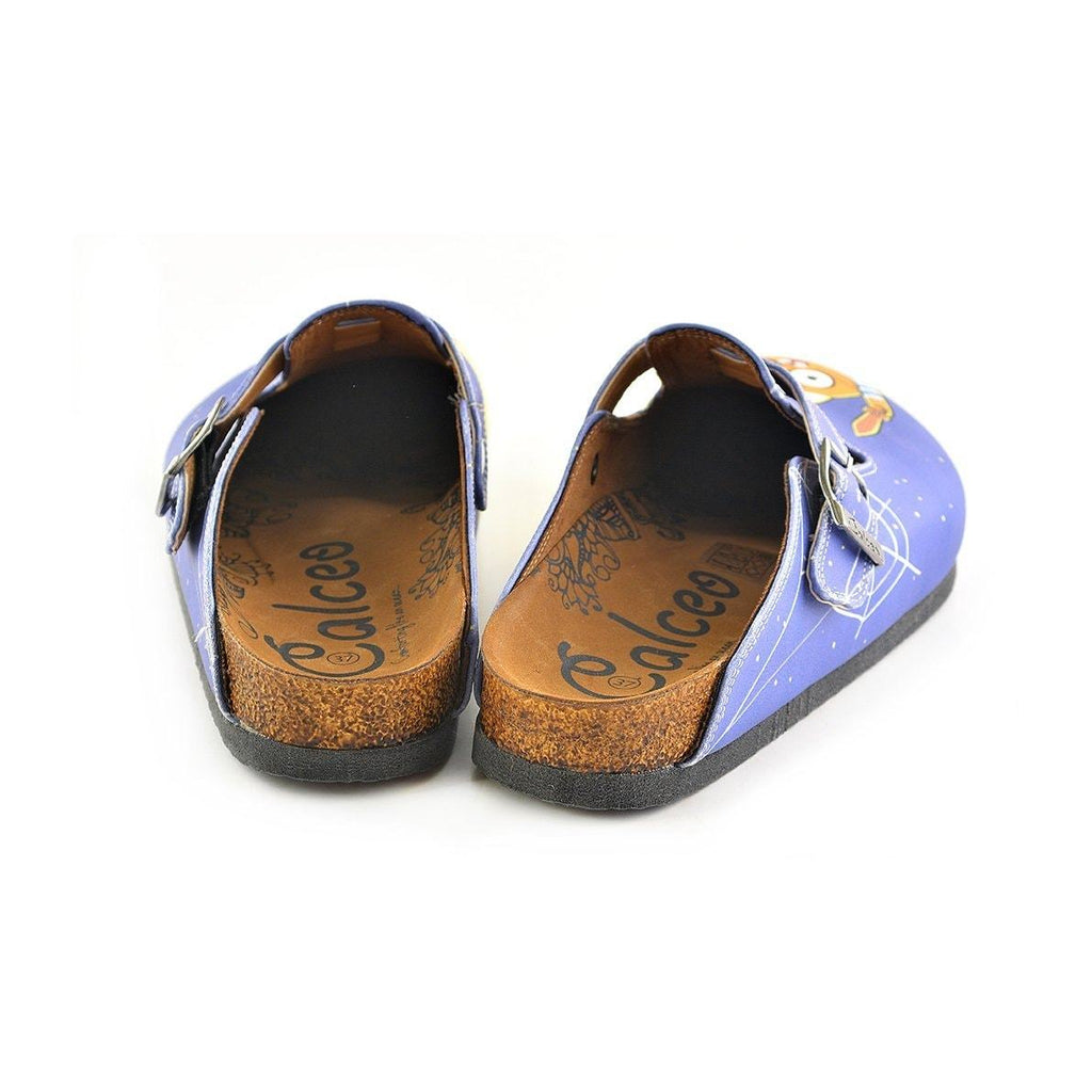 Blue Moon Light and Naughty Cat Patterned Clogs - WCAL352